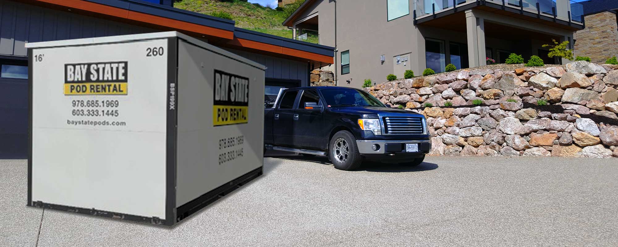 Bay State Pod in driveway